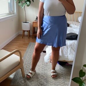 Satin mini skirt - purple/blue